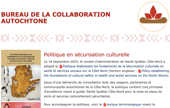 BUREAU DE LA COLLABORATION AUTOCHTONE